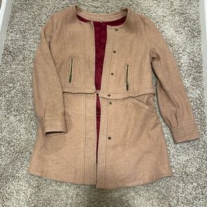 Free People | Wool Convertible Zip Trench Coat, Wear Long or short Jacket, Small